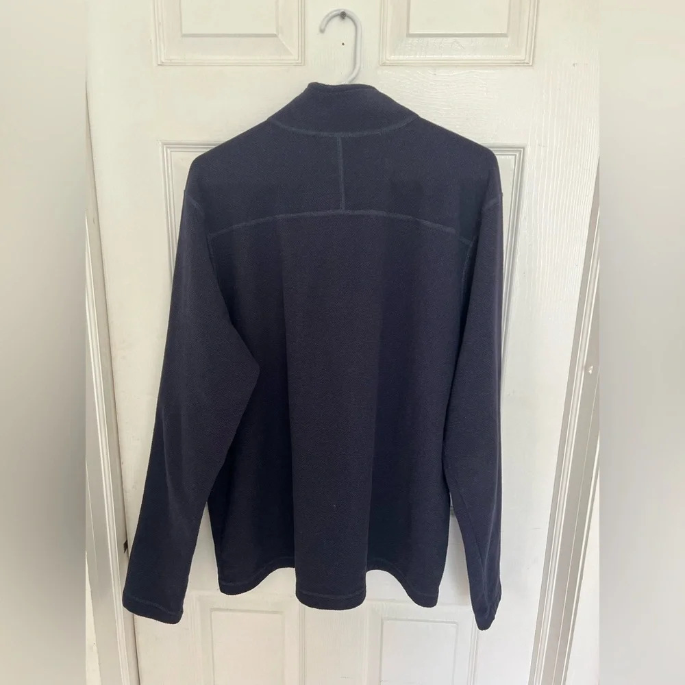 The North Face Jacket Mens Size XL Navy Blue Fleece Half Zip Outdoor Casual Logo